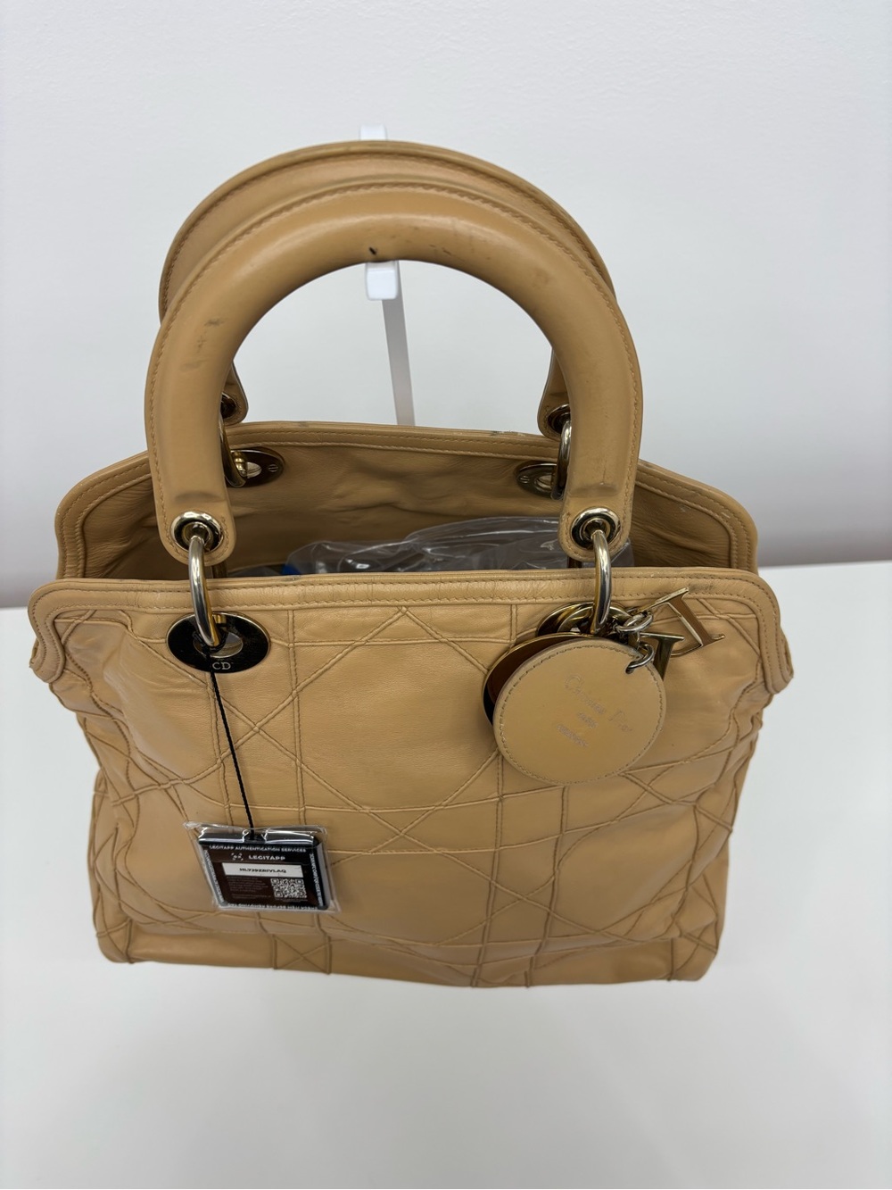 Christian Dior Lambskin Granville Cannage Tote Bag
